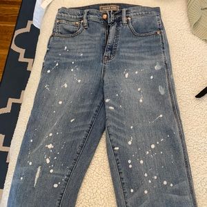 Jcrew Point Sur Straight paint splatter Jeans